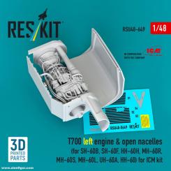 T700 linkes Triebwerk in offener Gondel für SH-60B/SH-60F/HH-60H/MH-60R/MH-60S/MH-60L/UH-60A/HH-60 (ICM) 