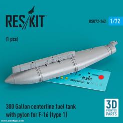 Réservoir central de 300 gallons avec pylône (type 1) pour F-16 