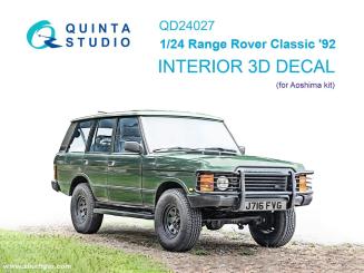 Range Rover Classic 1992 - Décalcomanies 3D pour les détails intérieurs (Aoshima) 