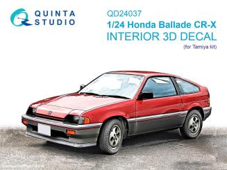 Honda Ballade CR-X - Décalcomanies 3D pour les détails intérieurs (Tamiya) 