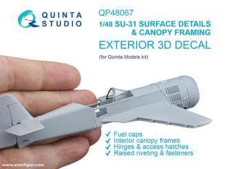 Su-31 : détails des surfaces et cadre de la verrière (Quinta) 