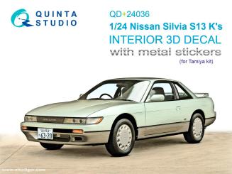 Nissan Silvia S13 K's - Décalcomanies 3D pour les détails intérieurs (Tamiya) 
