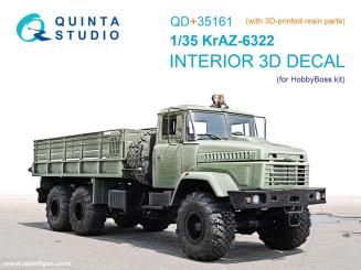 KrAZ-6322 3D-Printed & coloured Interior on decal paper (HobbyBoss) (with 3D-printed resin parts) 
