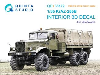 KrAZ-255B - 3D-Decal détails intérieurs (HobbyBoss) 