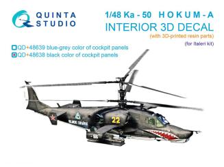 Ka-50 Hokum-A (cockpit noir) - 3D-Decal détails intérieurs (Italeri) 