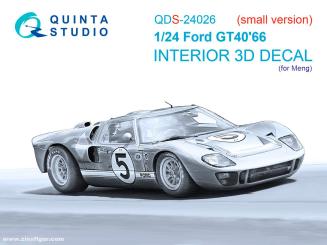 Ford GT40 Mark II '66 - 3D-Decal Innendetails kleines Set (Meng) 