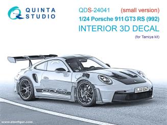 Porsche 911 GT3 RS (992) - Décalcomanies 3D pour les détails intérieurs (Tamiya) - petit kit 