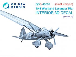 Westland Lysander Mk.I - Small Version 3D-Decal Interior 