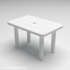 Eckiger Plastiktisch 