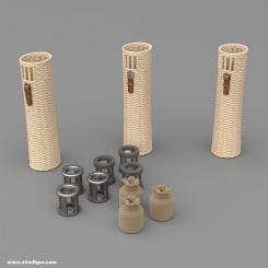 6 Deutsche 150 mm Munitionskörbe 
