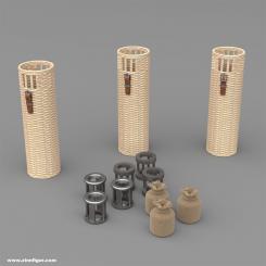 6 Deutsche 150mm Munitionskörbe 