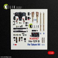 Hs 129B - 3D-Decal Interior (Takom) 