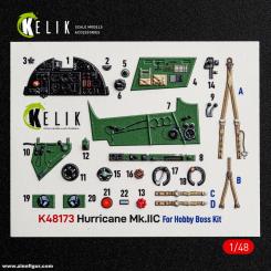 Hurricane Mk.IIc - 3D-Decal Innendetails (Hobby Boss) 