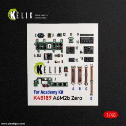 A6M2b Zero - 3D-Decal Innendetails (Academy) 