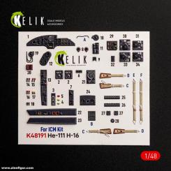 He 111H-16 - 3D-Decal Innendetails (ICM) 