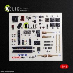 He 111H-20 - 3D-Decal Innendetails (ICM) 