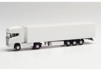 Minikit Scania R TL box semitrailer, white 