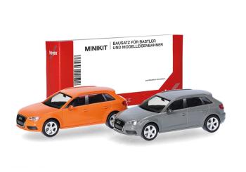MiniKit: Audi A3 Sportback (2012) Glutorange und Nardograu, 2 Stück 