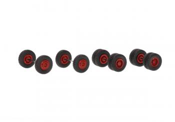 Accessories MBS wheel sets Mercedes-Benz steel, tires 11.00-20 road profile, oxblood red 