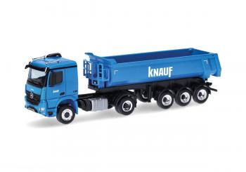 Mercedes-Benz Arocs Classicspace Carnehl round-trough semitrailer "Knauf" 