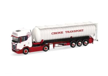 Scania CR 20 HD semi-remorque à silo aspirant "Crone Handel und Transport". 