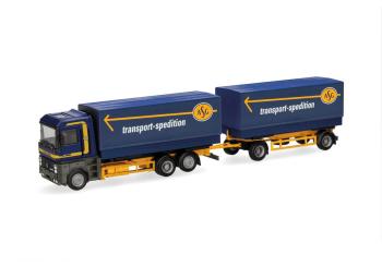 Renault AE camion-remorque à plateau interchangeable/bâche "ASG" (Suède) 