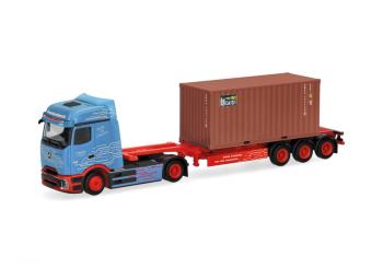 MB Actros ProCabin GigaSpace 20ft. Semi-remorque porte-conteneurs "Frankenbach". 