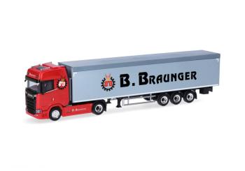 Scania CS 20 high-roof walking floor semitrailer "Braunger" 