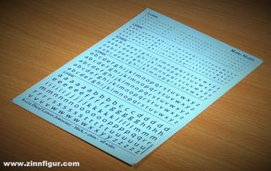 Lettres minuscules 1-3 mm Noir 