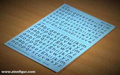 Lettres minuscules 4-5 mm noir 