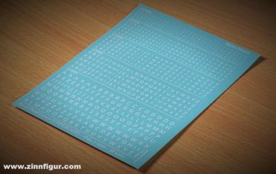 Lettres majuscules 1-3 mm Blanc 