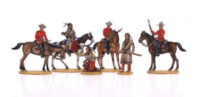 Canadian Mounties on patrol around 1880 