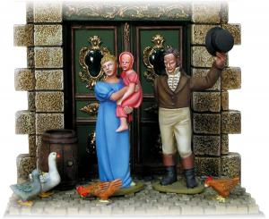 Scène de famille dans le style Biedermeier (début du 19e siècle) 