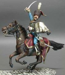 Hussard à cheval, officier du 5e régiment de hussards. 