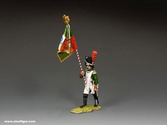 Enseigne avec drapeau de régiment - Grenadiers de la Garde Italienne 