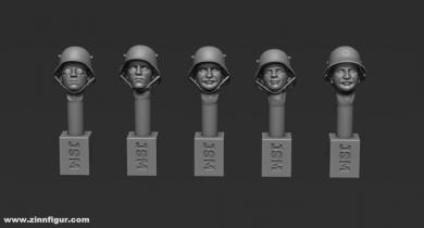 Têtes allemandes avec casques d'acier M16 