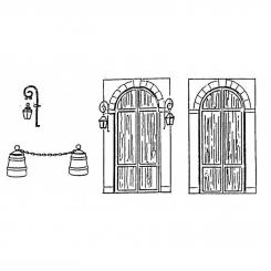 Porte à deux vantaux et accessoires 