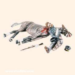 Blessé avec cheval mort 