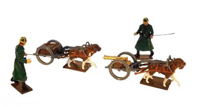 Belgian - Dogcart with a Machine Gun and Limber with two followers 1st Carabinier Regiment 