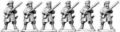 Dismounted Dragoons in Fur-Trimmed Cap at Ready 