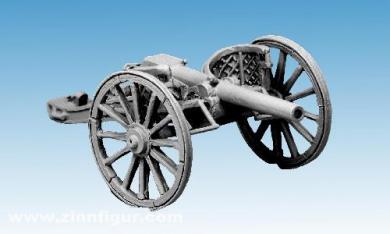 Pièce d'artillerie prussienne de 4 livres avec opérateur 