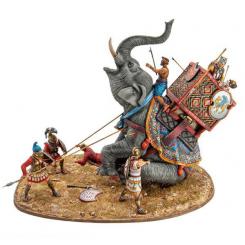 Eléphant de guerre perse à l'agonie 