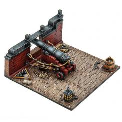 Naval 9lb Cannon on Ship Deck Diorama 