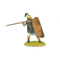 Légionnaire romain avec pilum et bouclier couvert 