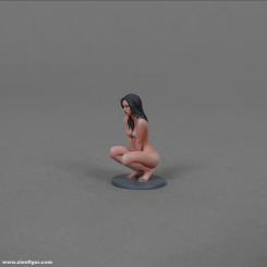 Squatting Slave Girl - Dark Haired 