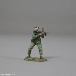 Aussie Soldier Firing Owen Gun 