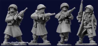 Fantassins américains en manteau avec mousquetons 