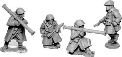 Infanterie américaine en manteau Troupe bazooka 