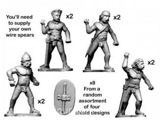 Guerriers celtes avec des lances - nus 