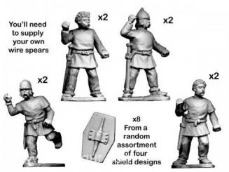 Guerriers celtes avec des lances 